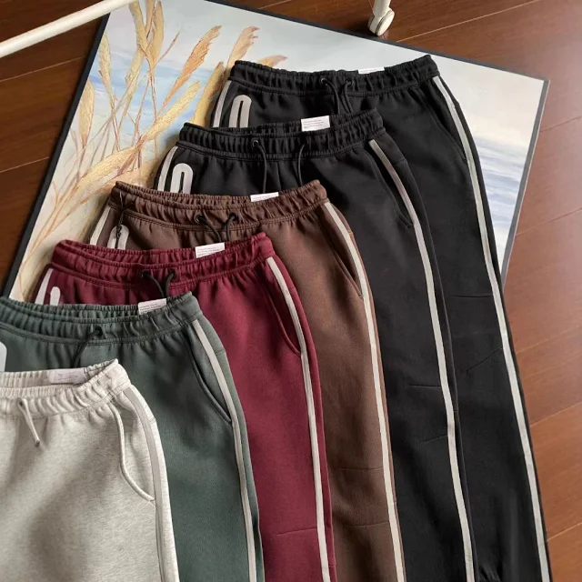 Unbranded Trousers Tapered jogger with contrast side stripes and zip pocket product detail image 1