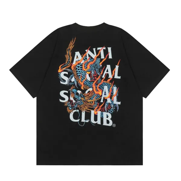 Anti Social Social Club Dragon Flame Black T-Shirt - 1
