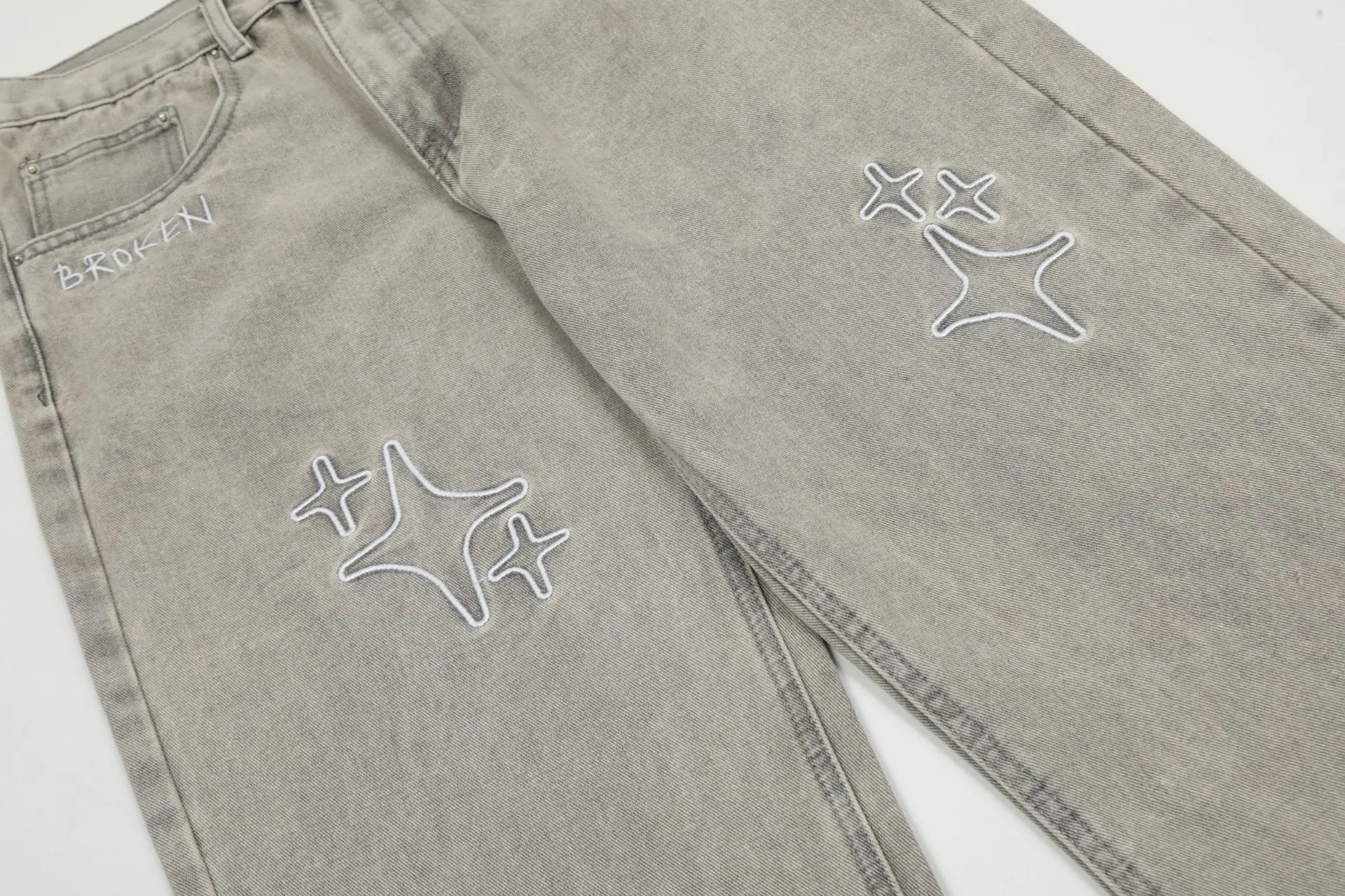 Gallery Dept. Star-Embroidered Black Denim Jeans - 20