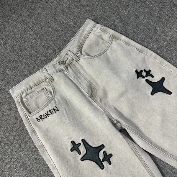 Gallery Dept. Star-Embroidered Black Denim Jeans - 47