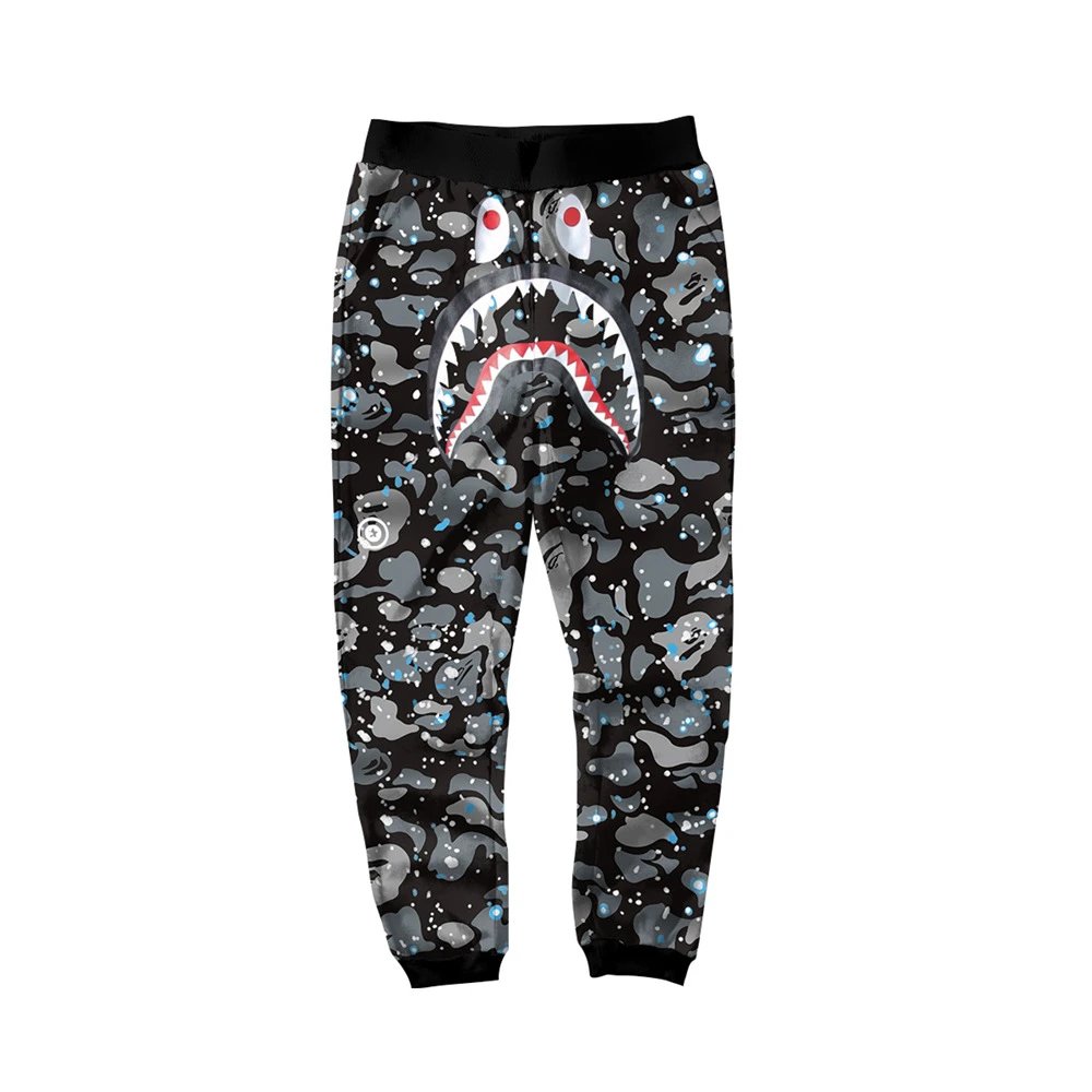 A Bathing Ape Shark Camo Sweatpants Gray - 40