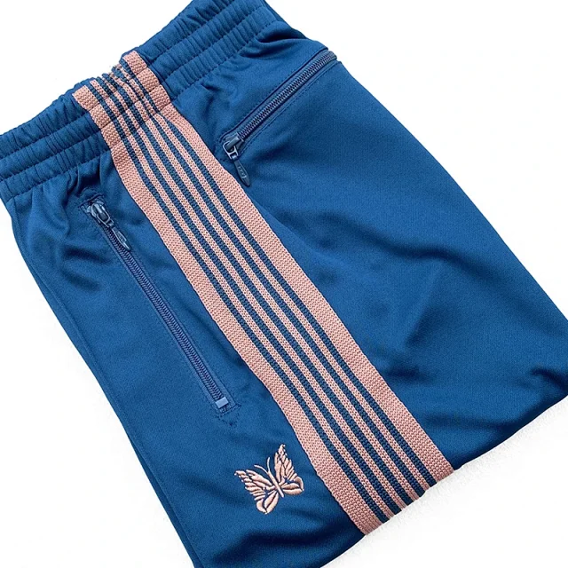 Needles Trousers Striped track pants with butterfly embroidery product detail image 18