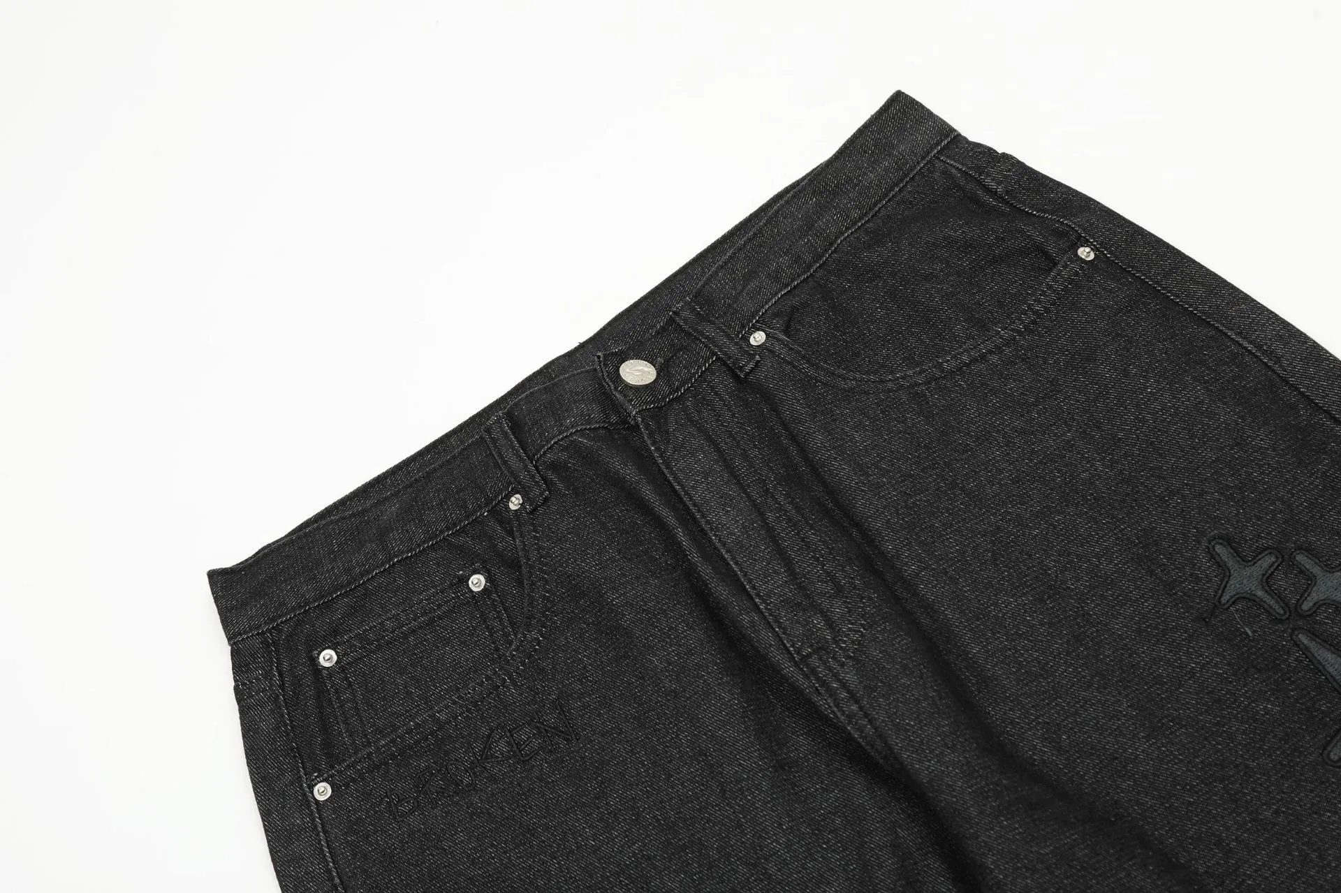 Gallery Dept. Star-Embroidered Black Denim Jeans - 39