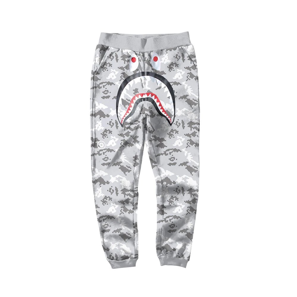 A Bathing Ape Shark Camo Sweatpants Gray - 28