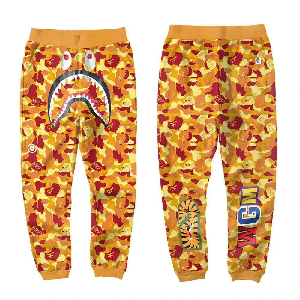 A Bathing Ape Shark Camo Sweatpants Gray - 12