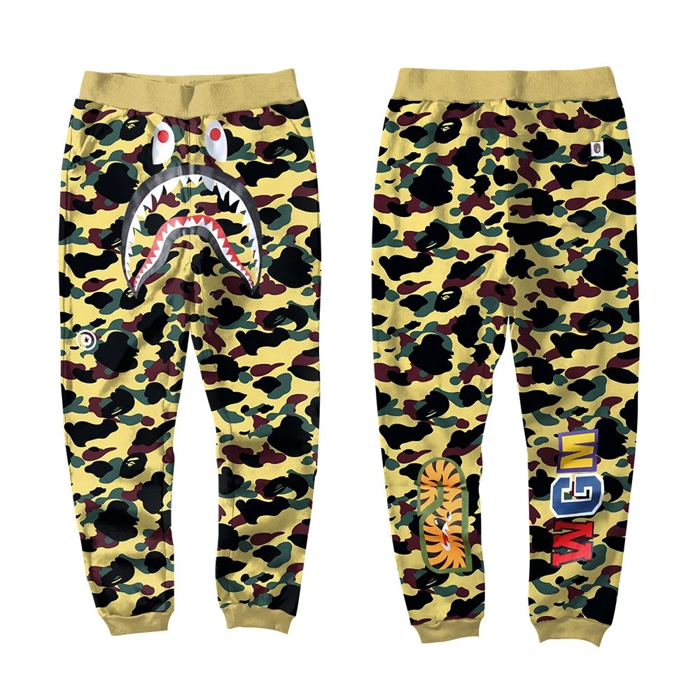 A Bathing Ape Shark Camo Sweatpants Gray - 27