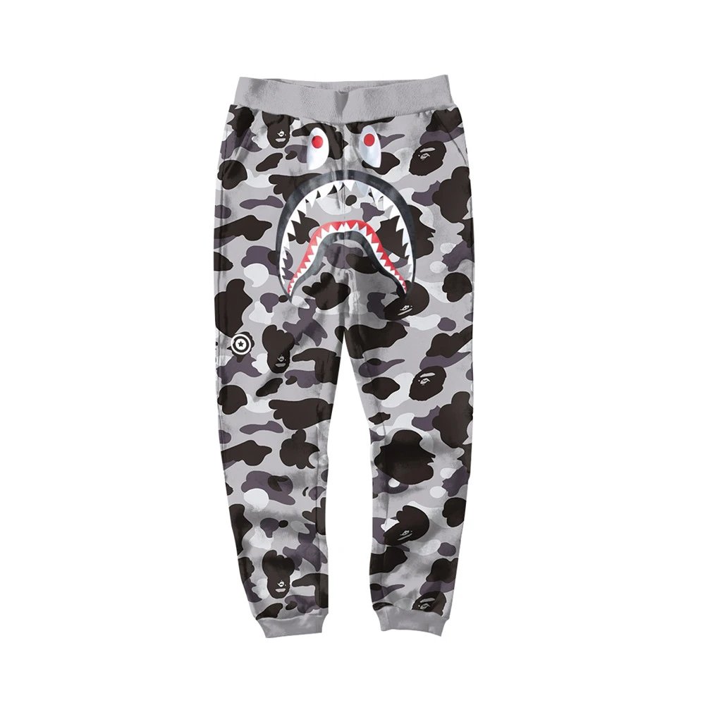 A Bathing Ape Shark Camo Sweatpants Gray - 32