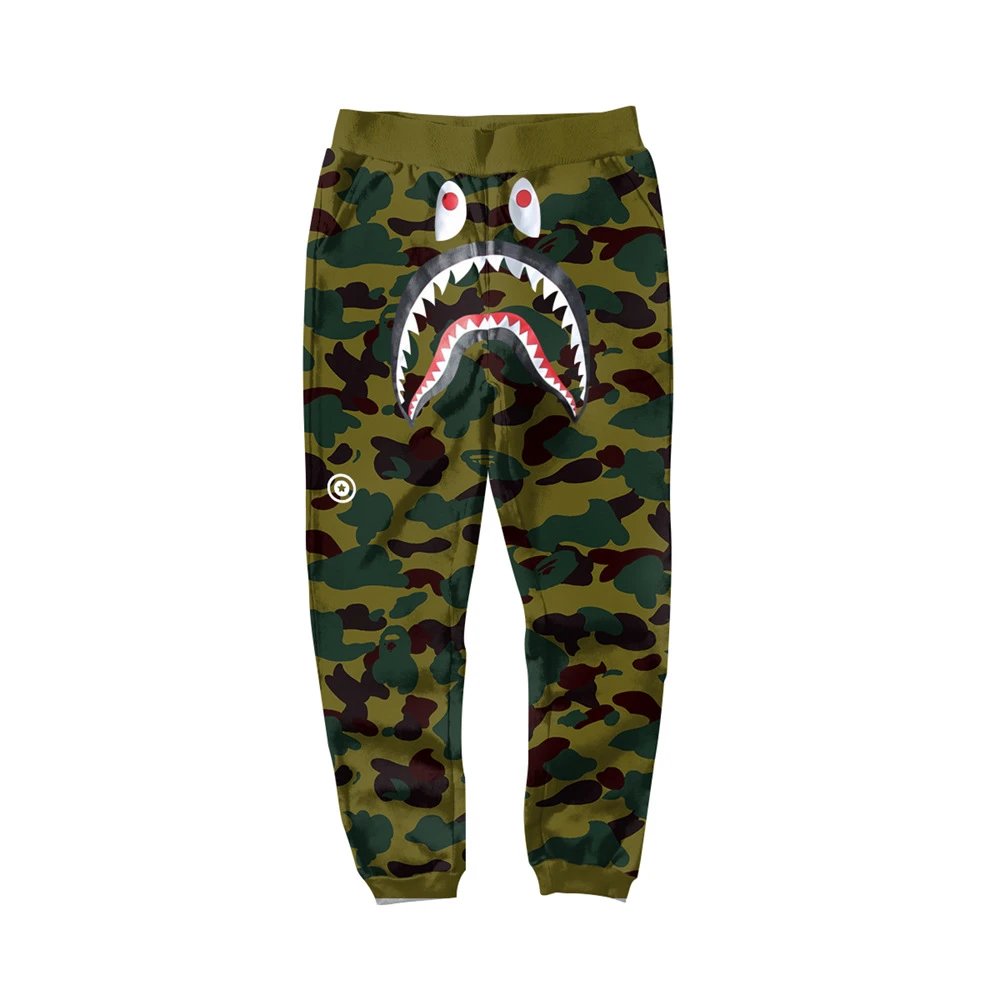 A Bathing Ape Shark Camo Sweatpants Gray - 30