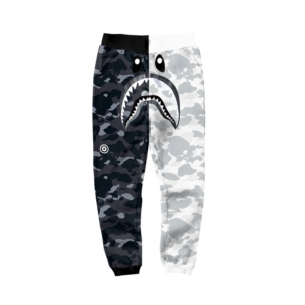 A Bathing Ape Shark Camo Sweatpants Gray - 13