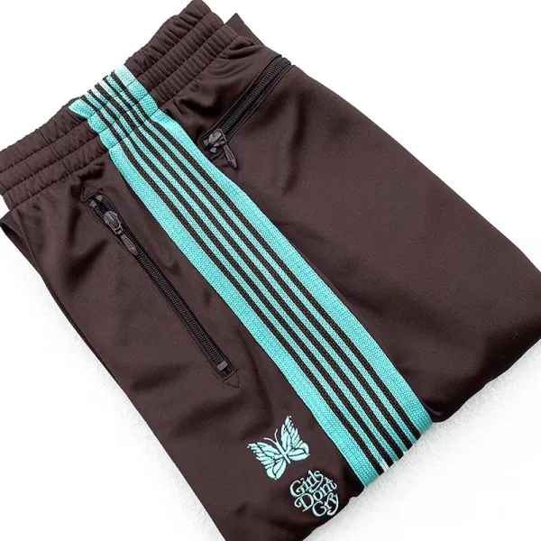 Off-White Butterfly Stripe Track Pants Black Beige Sweatpants - 28