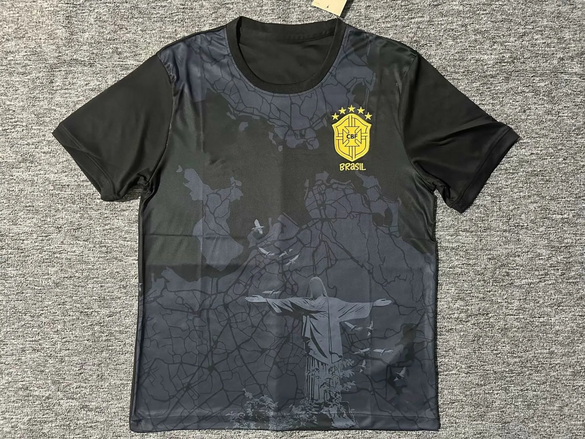 CBF Football Jerseys Brazil Special Edition Graphic Jersey — 2425 Brazilian Sculpture Interwoven