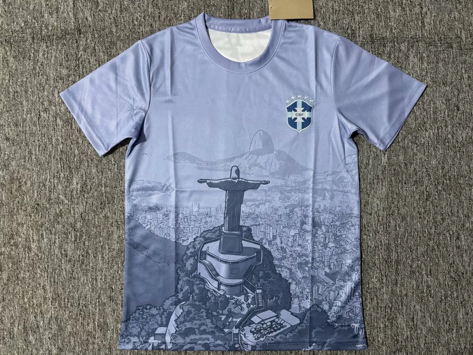 CBF Football Jerseys Brazil Special Edition Graphic Jersey — 2526 Brazil Overlook Sculpture Light Purple