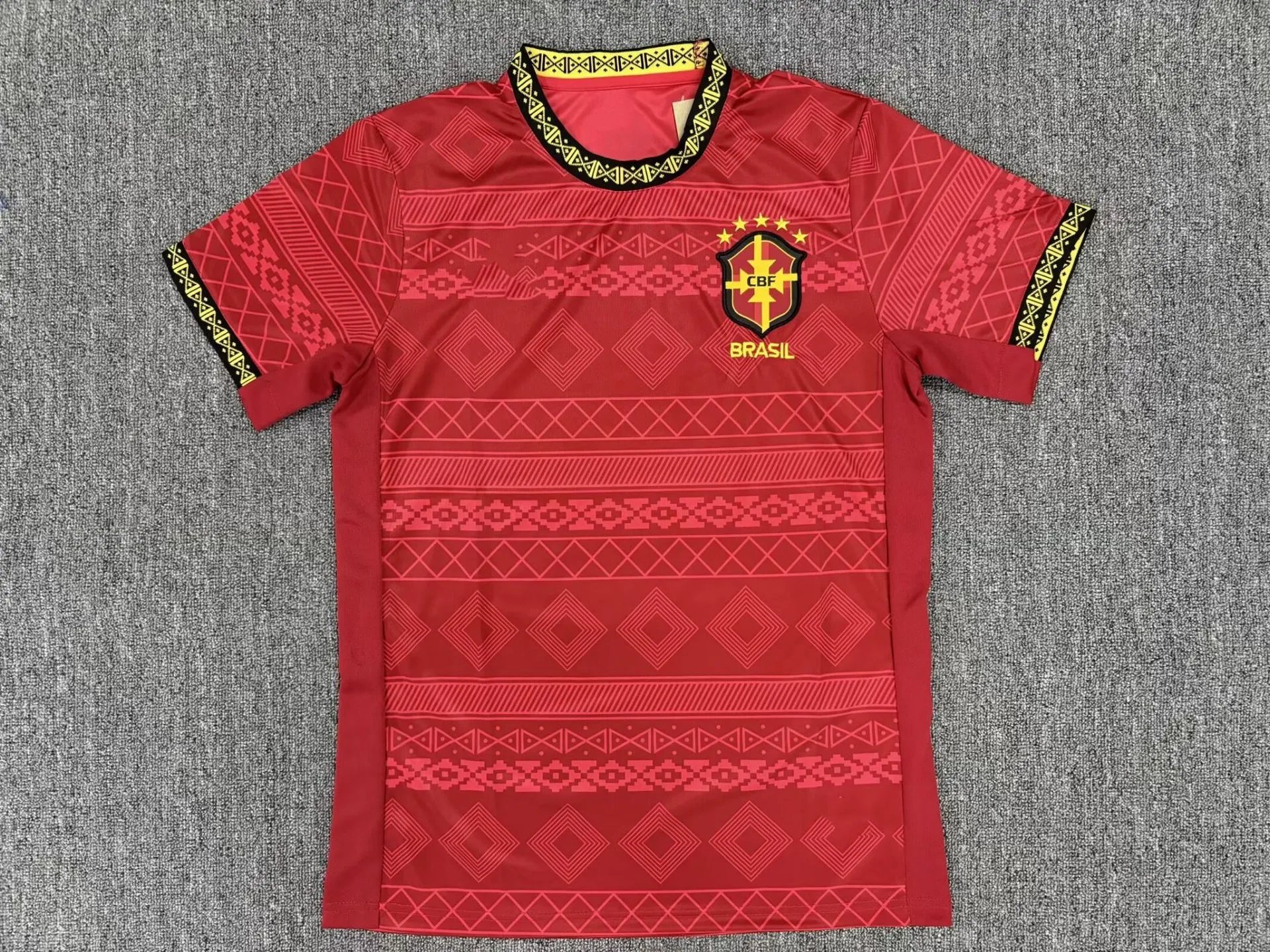 CBF Football Jerseys Brazil Special Edition Graphic Jersey — 2526 Brazilian Geometric Tribe