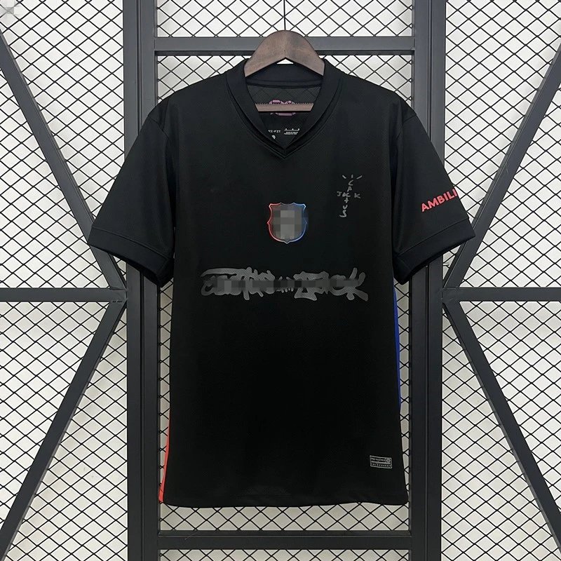 Unbranded Football Jerseys Short-Sleeve Special Edition Jersey — 2425 Barcelona away black and gray music advertising
