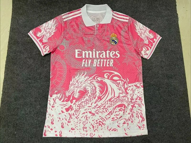 Unbranded Football Jerseys Short-Sleeve Special Edition Jersey — 2526 Real Madrid White Dragon Pink