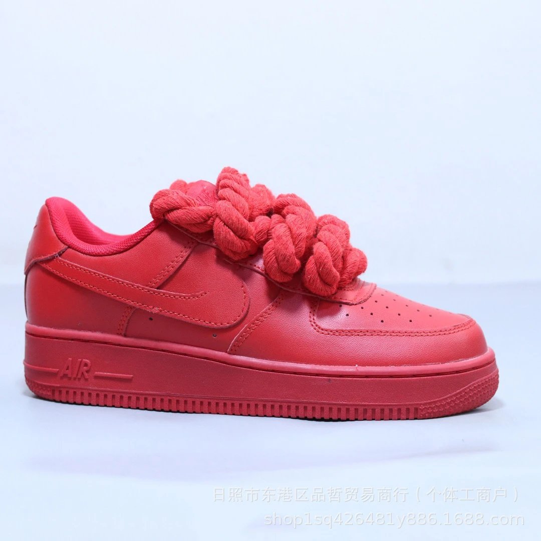 Nike Sneakers Air Force 1 Low with thick rope laces — All Red