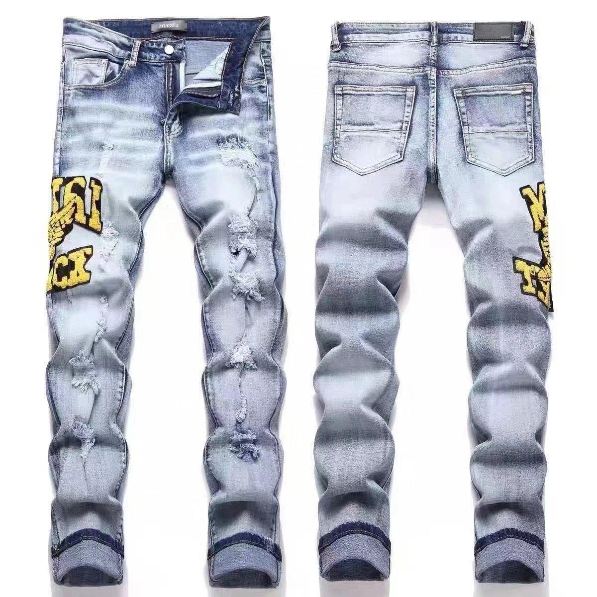 AMIRI Jeans Washed distressed embroidered — M14