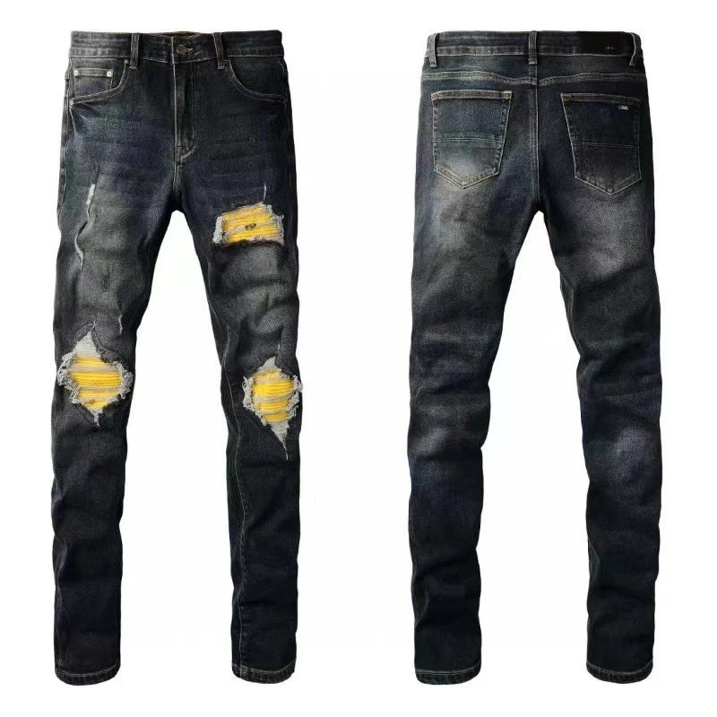 AMIRI Jeans Washed distressed embroidered — M55