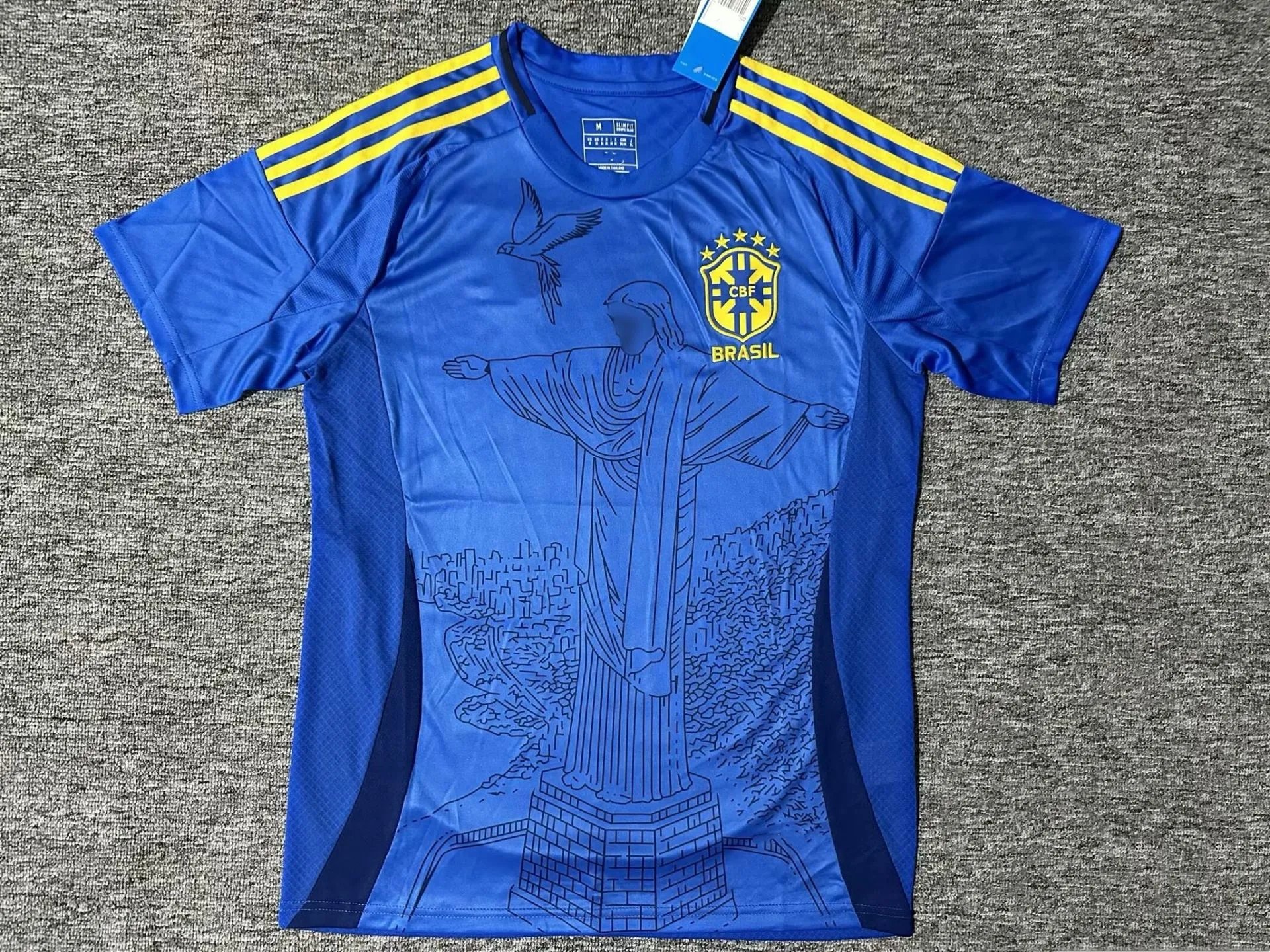 CBF Football Jerseys Brazil Special Edition Graphic Jersey — 2425 Brazil Overlook Sculpture Blue