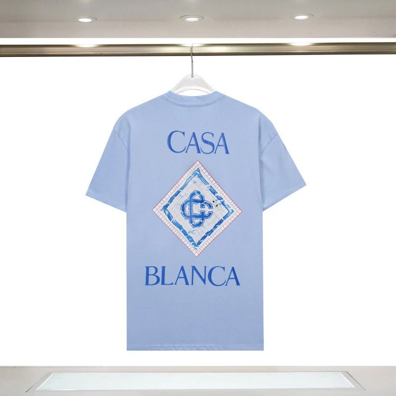 Casablanca T-Shirts Graphic Print — 835 front and back printed blue