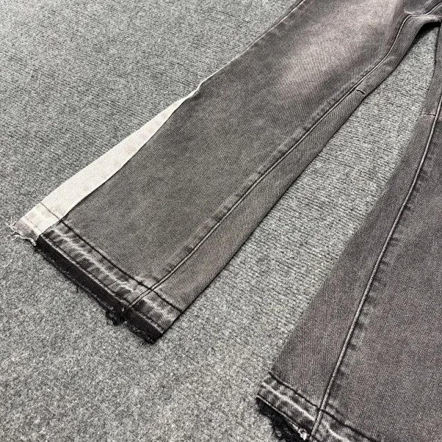 Unbranded Jeans Washed Flared with Contrast Side Panels and Raw Hem product detail image 25