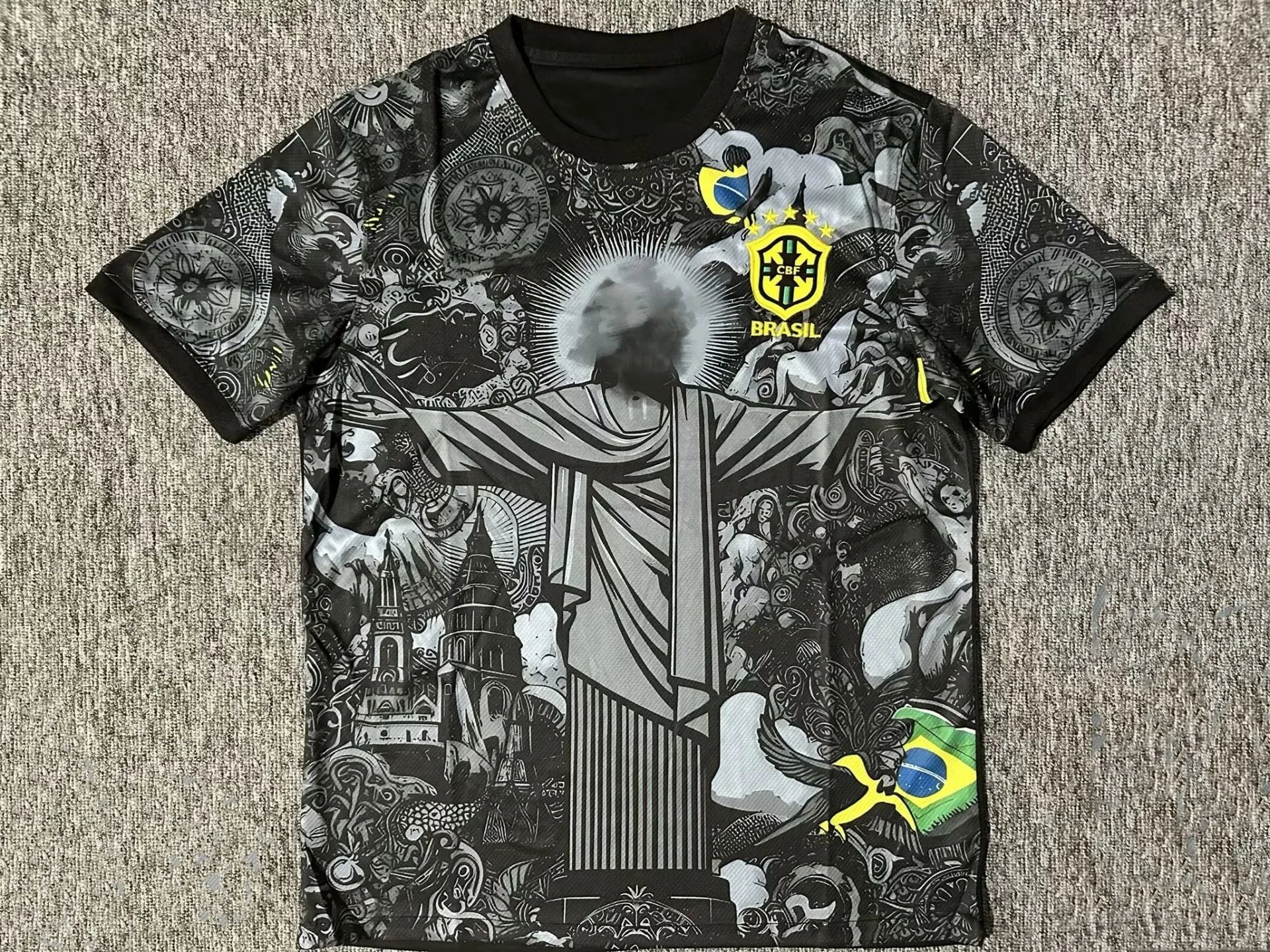 CBF Football Jerseys Brazil Special Edition Graphic Jersey — 2425 Brazilian Clock Tower Sculpture Gray