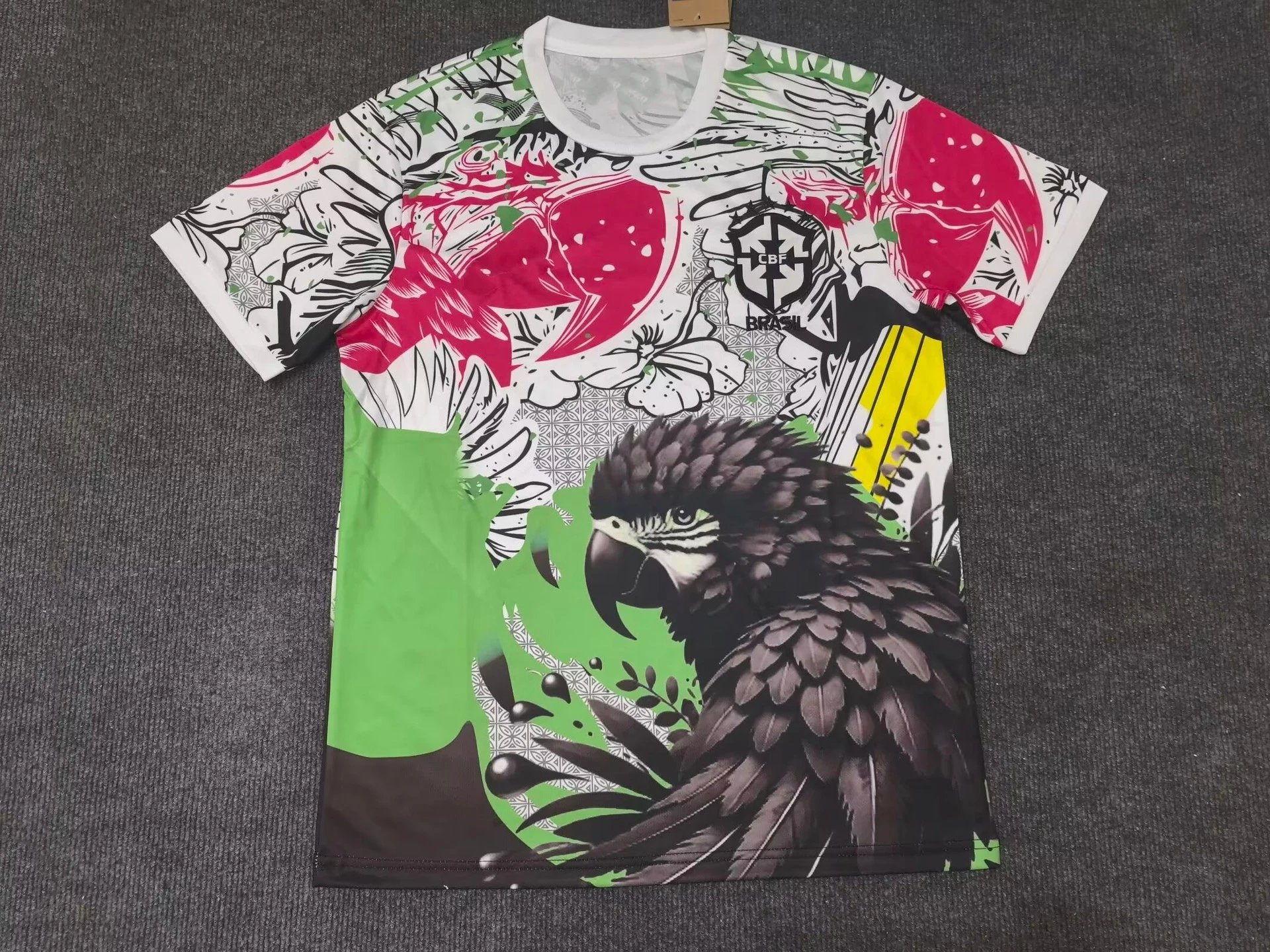 CBF Football Jerseys Brazil Special Edition Graphic Jersey — 2526 Brazilian gray-green-red-black parrot edition