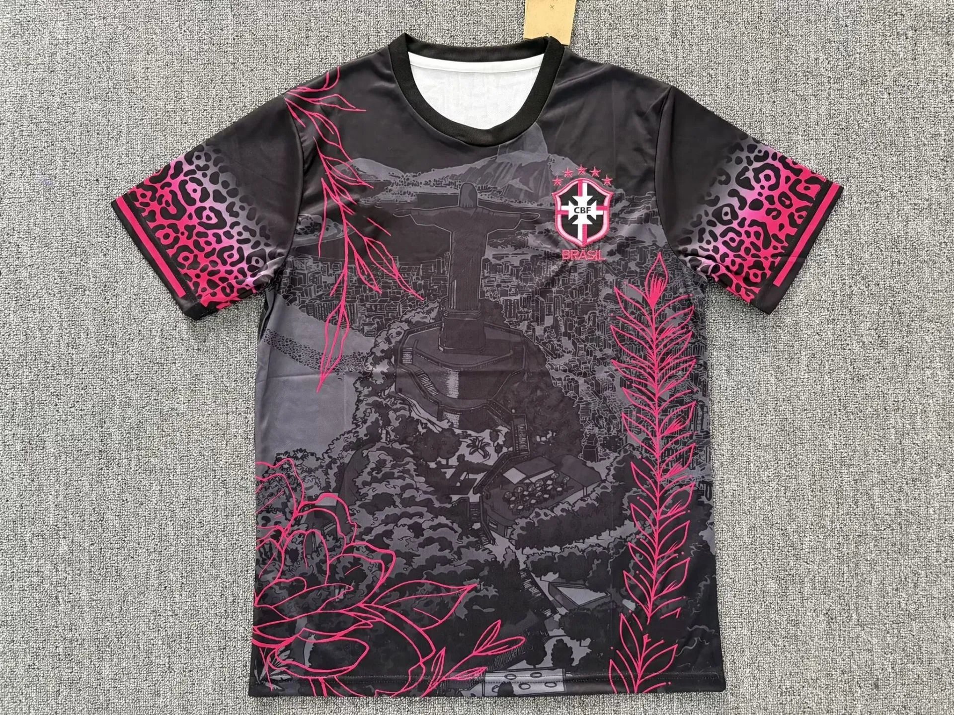 CBF Football Jerseys Brazil Special Edition Graphic Jersey — 2526 Brazil Overlook Sculpture in Pink and Gray