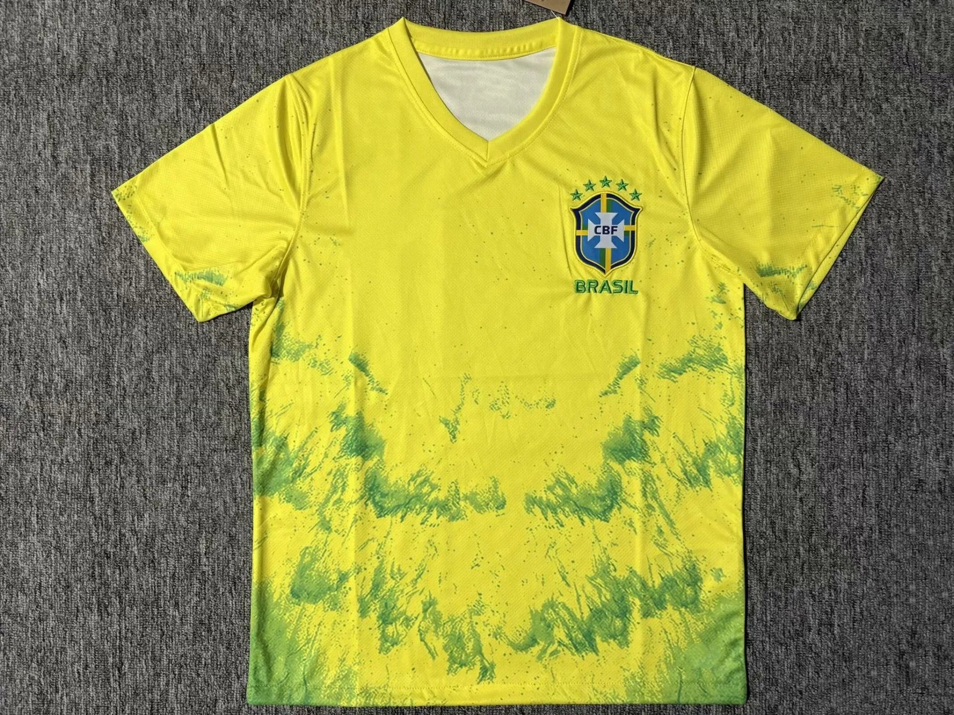 CBF Football Jerseys Brazil Special Edition Graphic Jersey — 2526 Brazil Stream Golden Beach