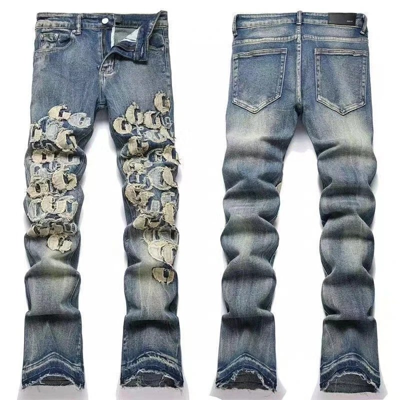 AMIRI Jeans Washed distressed embroidered — M13