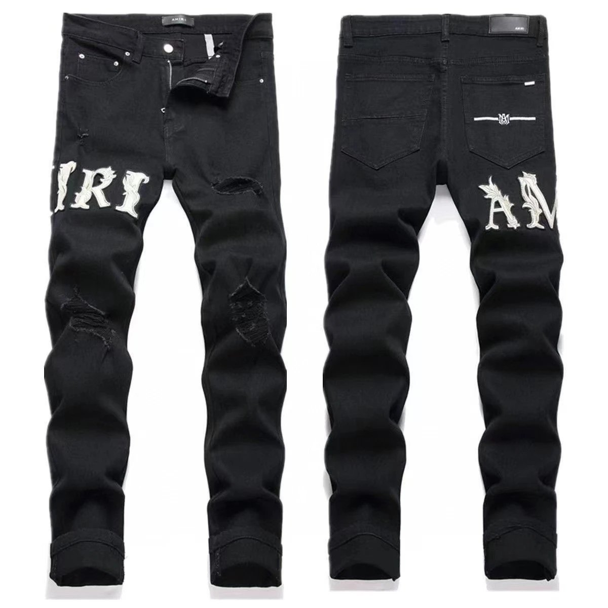 AMIRI Jeans Washed distressed embroidered — M02