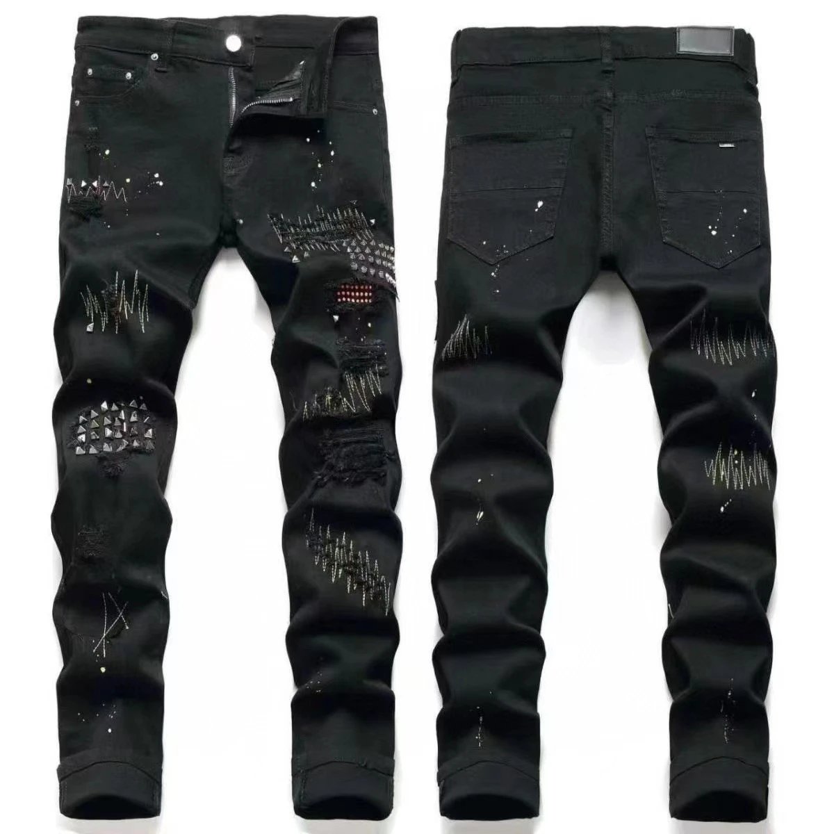 AMIRI Jeans Washed distressed embroidered — M43