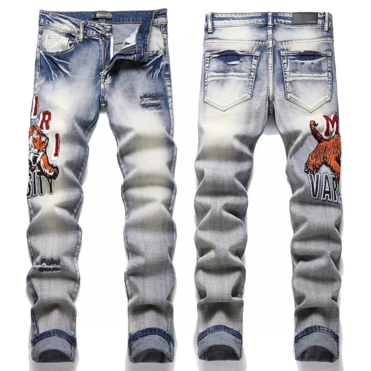 AMIRI Jeans Washed distressed embroidered — M15
