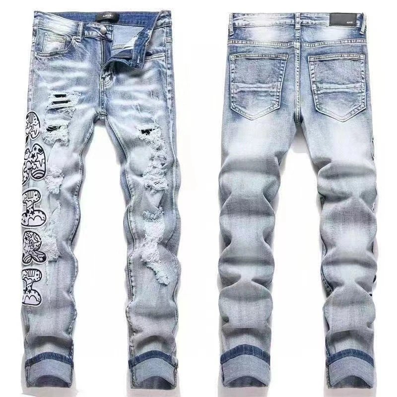 AMIRI Jeans Washed distressed embroidered — M45