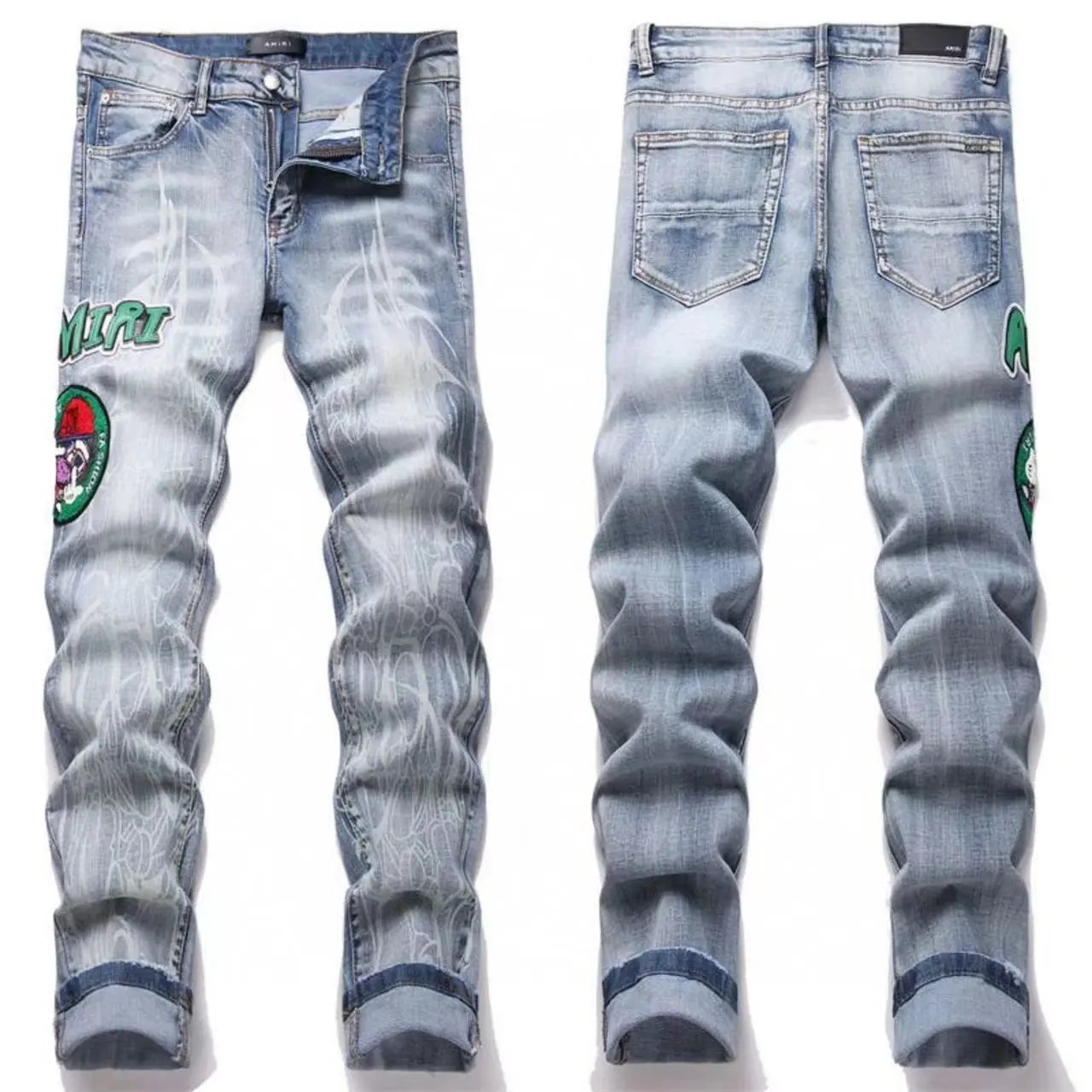AMIRI Jeans Washed distressed embroidered — M54