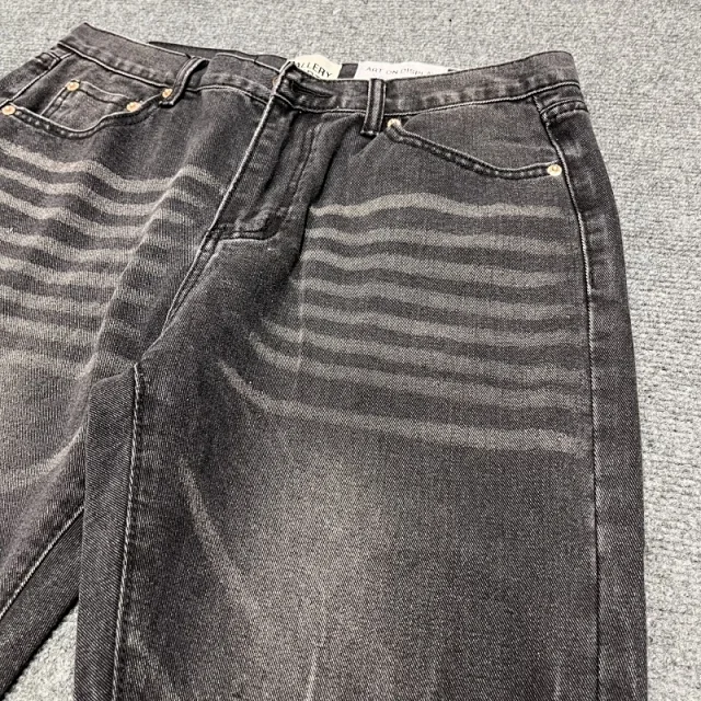 Unbranded Jeans Washed Flared with Contrast Side Panels and Raw Hem product detail image 8