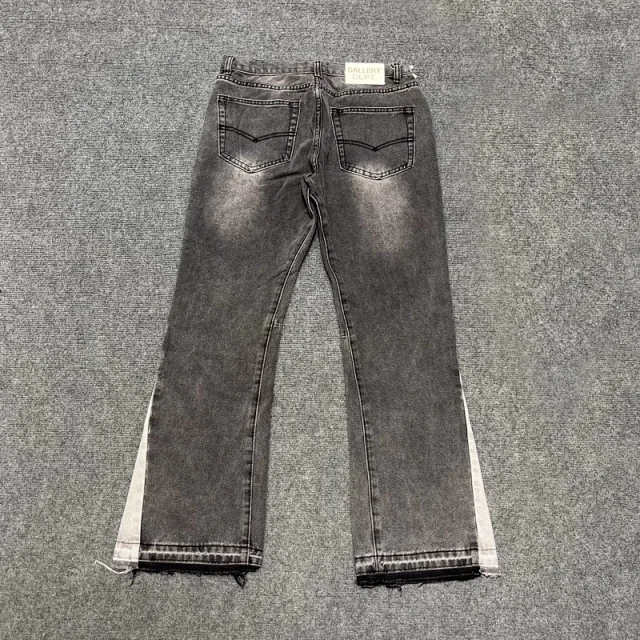 Unbranded Jeans Washed Flared with Contrast Side Panels and Raw Hem product detail image 21