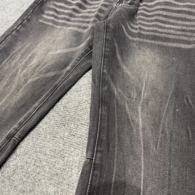 Unbranded Jeans Washed Flared with Contrast Side Panels and Raw Hem product detail image 6
