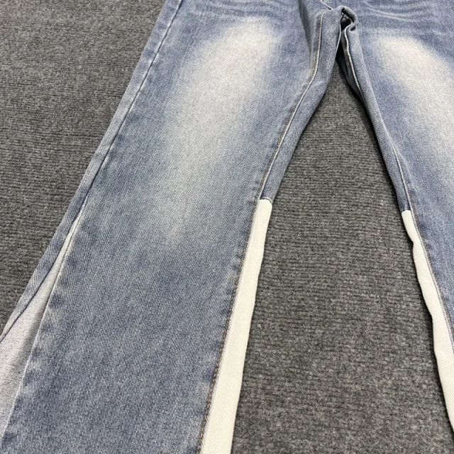 Unbranded Jeans Washed Flared with Contrast Side Panels and Raw Hem product detail image 17