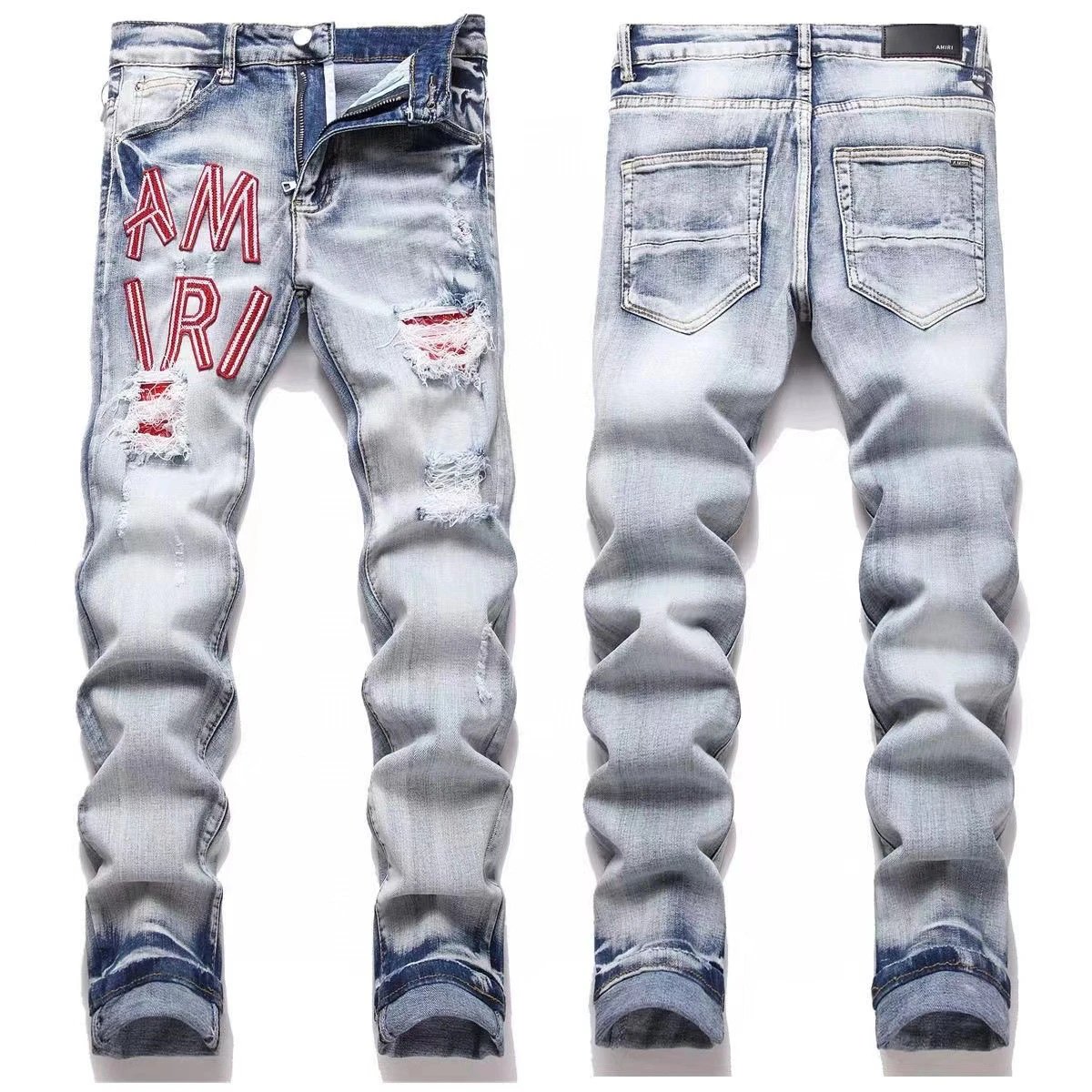 AMIRI Jeans Washed distressed embroidered — M10