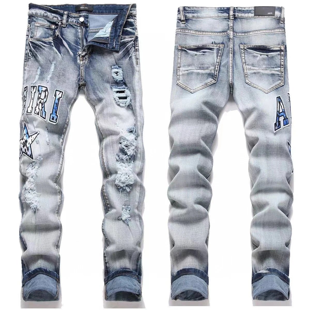 AMIRI Jeans Washed distressed embroidered — M50