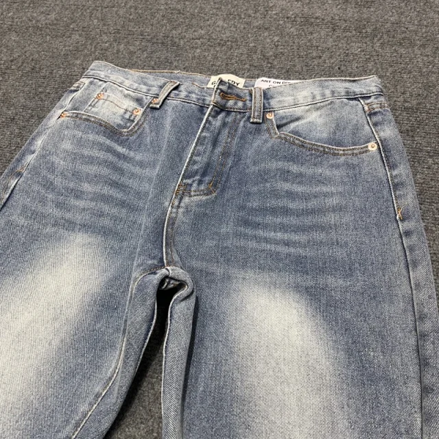 Unbranded Jeans Washed Flared with Contrast Side Panels and Raw Hem product detail image 14