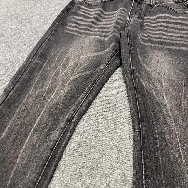 Unbranded Jeans Washed Flared with Contrast Side Panels and Raw Hem product detail image 7