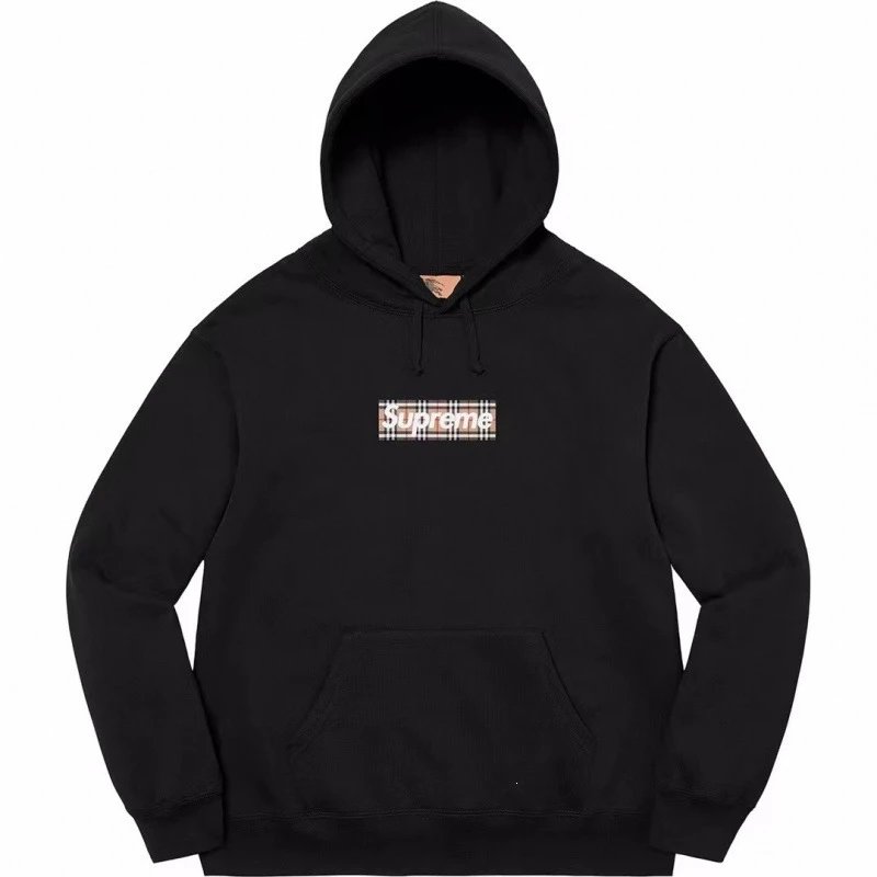 Supreme Hoodies & Sweatshirts Pullover hoodie with vertical back logo print — Collaboration edition in black