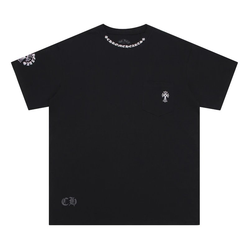 Chrome Hearts T-Shirts Graphic Cross Print — 6022 black