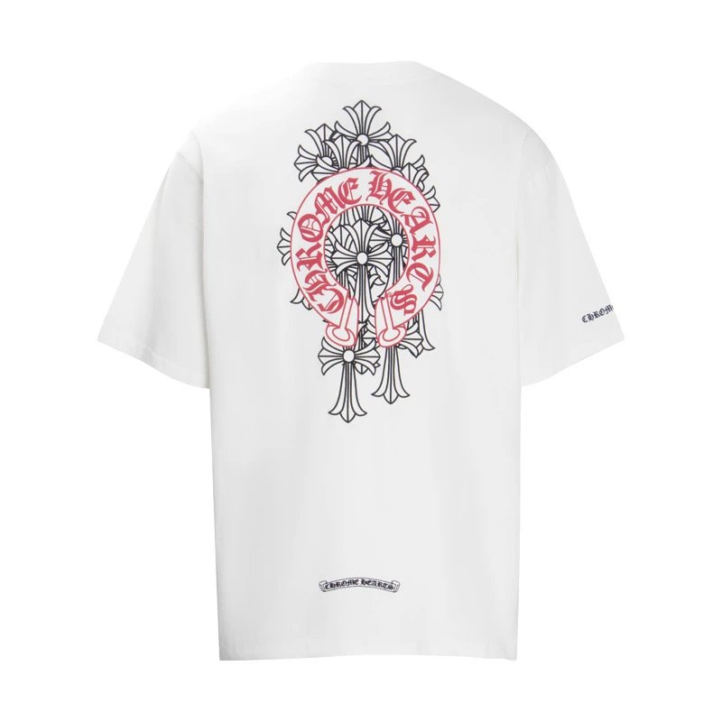 Chrome Hearts T-Shirts Graphic Cross Print — 6002 white