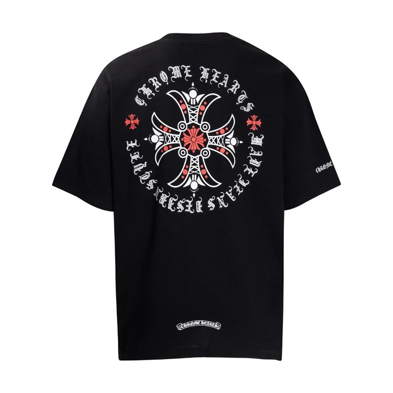 Chrome Hearts T-Shirts Graphic Cross Print — 6009 Black