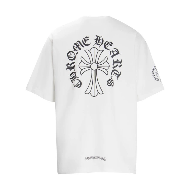 Chrome Hearts T-Shirts Graphic Cross Print — 6022 white