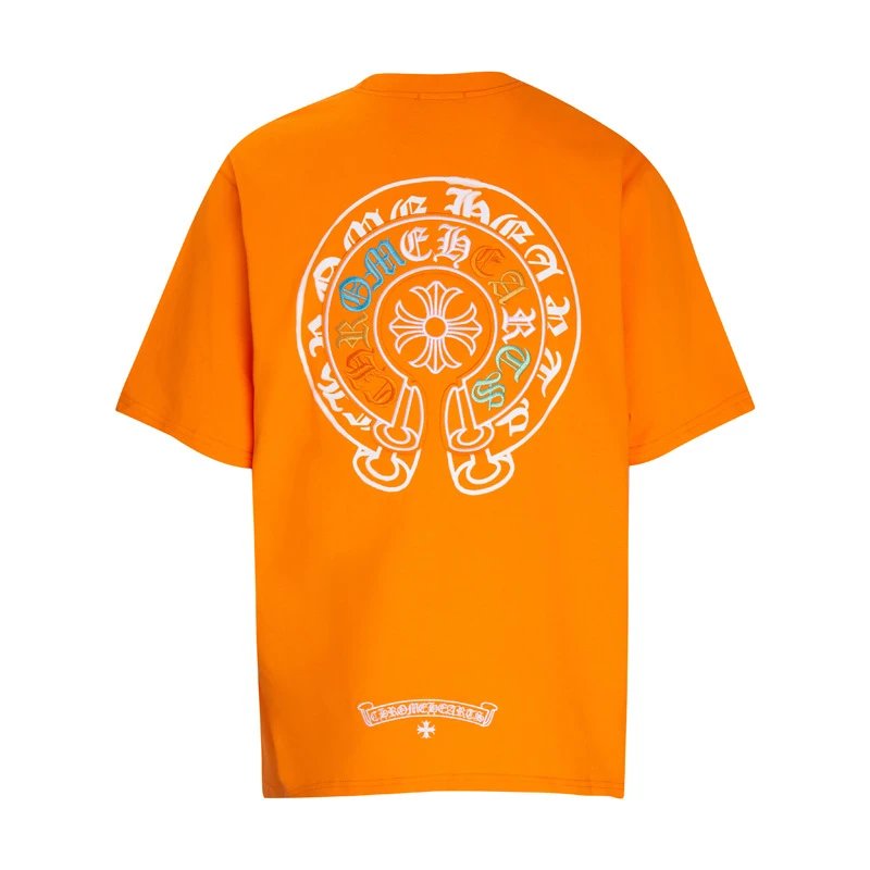 Chrome Hearts T-Shirts Graphic Cross Print — 6038 Orange