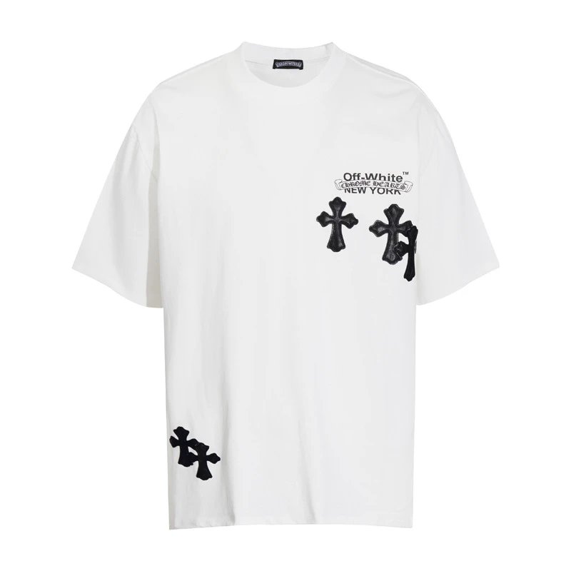 Chrome Hearts T-Shirts Graphic Cross Print — 6027 white